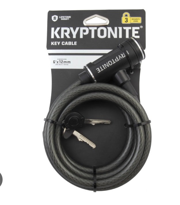 Kryptonite 12mm x 6 ft key cable lock